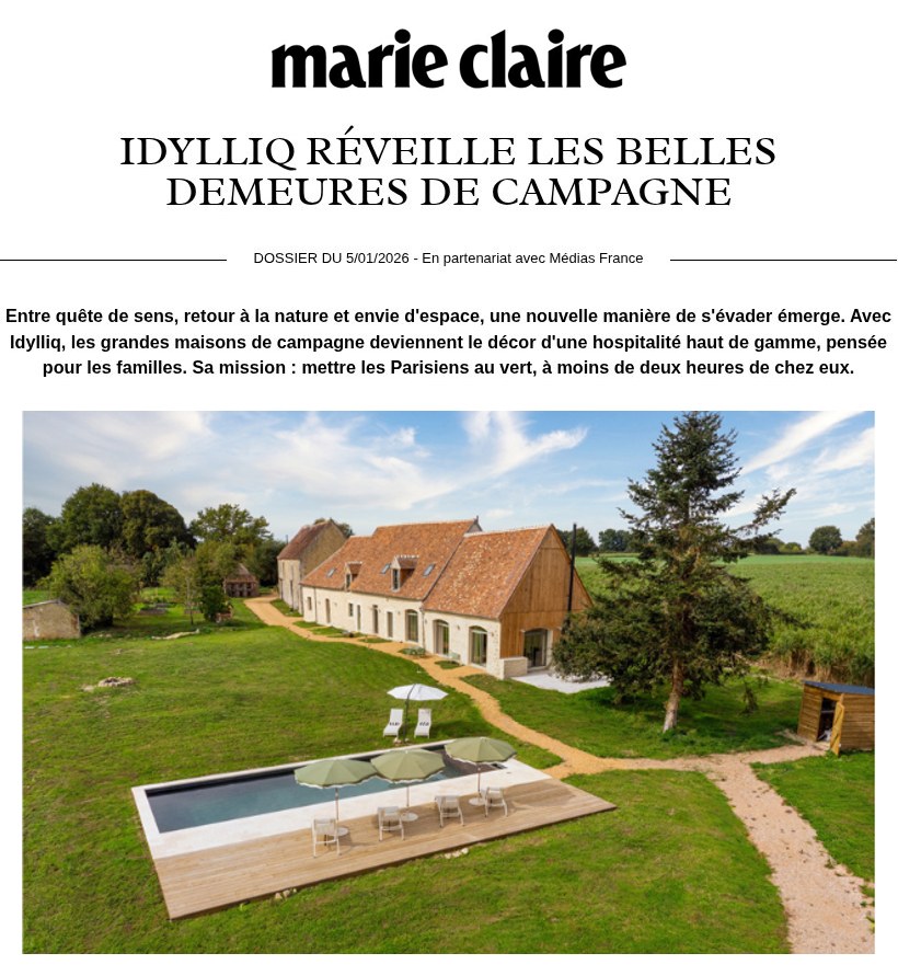 Idylliq redonne vie aux maisons de campagne haut de gamme